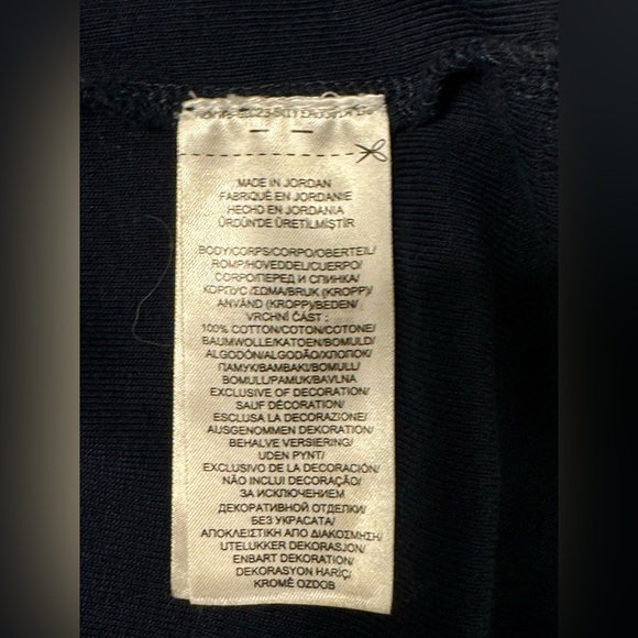 Lauren Ralph Lauren Size M. Blue cotton V-neck sweater with suede trim. Like new - Picture 13 of 13